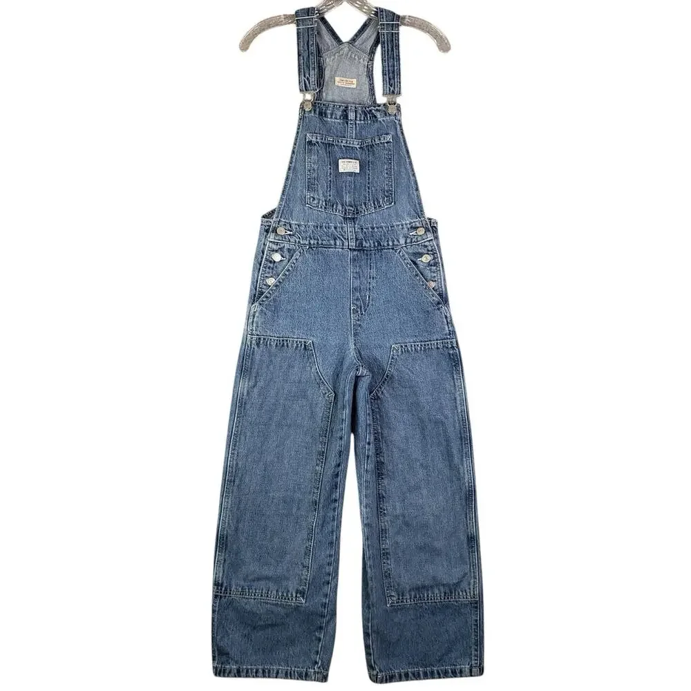 Levi’s Strauss & Co Two Horses Brand Overalls Women’s Size XS Denim Double Knee - Picture 3 of 16